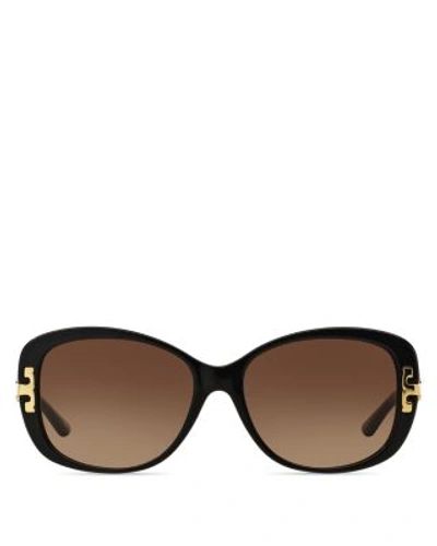Tory Burch Women's T Square Sunglasses, 56mm In Black/brown Gradient