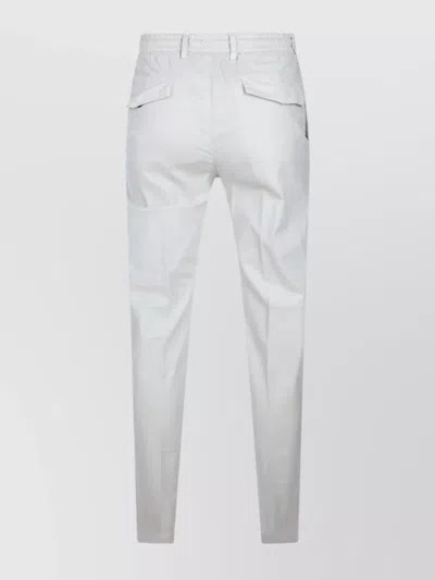 Eleventy Men White Pants With Elastic Drawstring Waist And Tapered Leg In Cotton Blend Stretch Woman In White