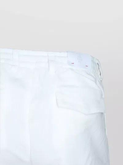 Eleventy Men White Pants With Elastic Drawstring Waist And Tapered Leg In Cotton Blend Stretch Woman In White