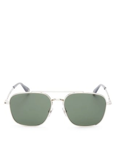 Shop Givenchy Oversized Square Sunglasses, 58mm In Palladium/gray Green