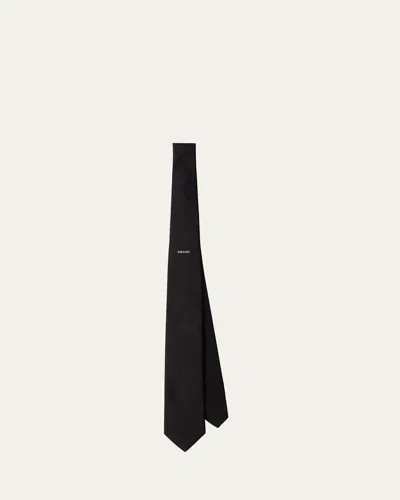 Prada Silk Tie In Black