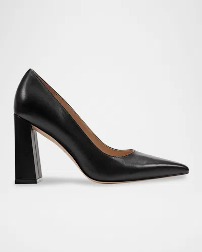 Marc Fisher Ltd Women's Minny Leather Block Heel Pump In Black
