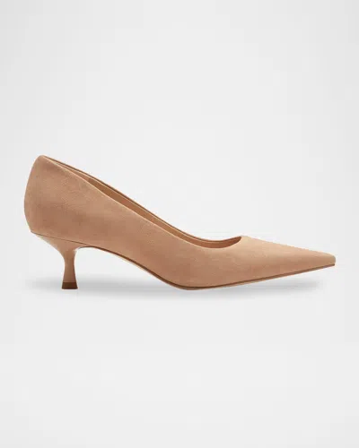 Marc Fisher Ltd Calynna Pointed Toe Kitten Heel Pump In Brown