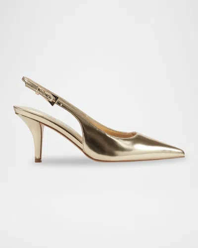 Marc Fisher Ltd Dorie Metallic Leather Slingback Pumps In Gold