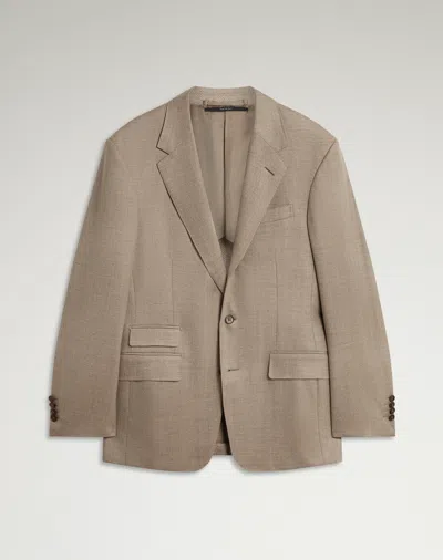 Dunhill Wool Flannel Herringbone Bourdon Blazer In Brown