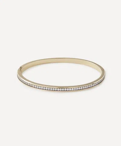 By Pariah 14ct Gold Classic Champagne Diamond Bangle Bracelet In Gold