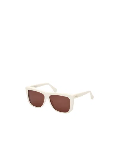 Max Mara Logo Sunglasses In White