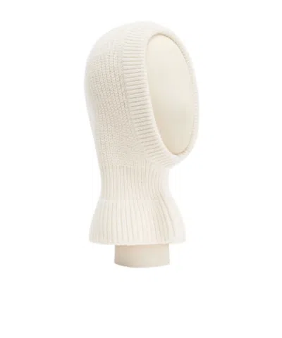 Lemaire Wool And Alpaca Hood With Ribbed Finish In Sand