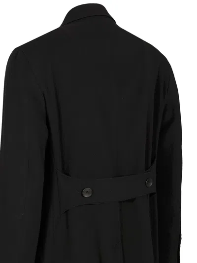 Tagliatore Blue London Double-breasted Coat In Black