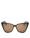 GIVENCHY 7032 Cat Eye Sunglasses, 57mm,1852230SHINYBLACK/BROWNLENS