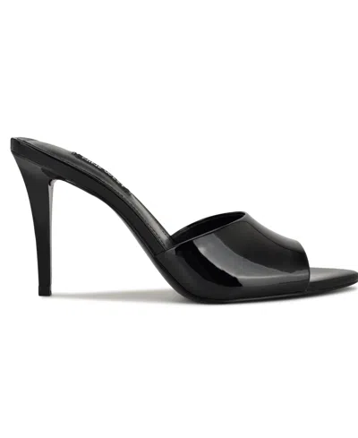 Nine West Women's Hather Slip-on Stiletto Sandals In Black
