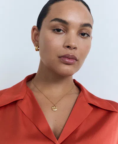 Mango Women's Short Sleeve Fluid Shirt In Red