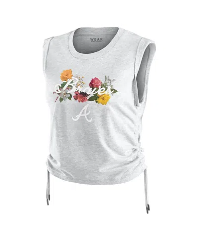 Wear By Erin Andrews Women's Heather Gray Texas Rangers Cinched Tank Top In White