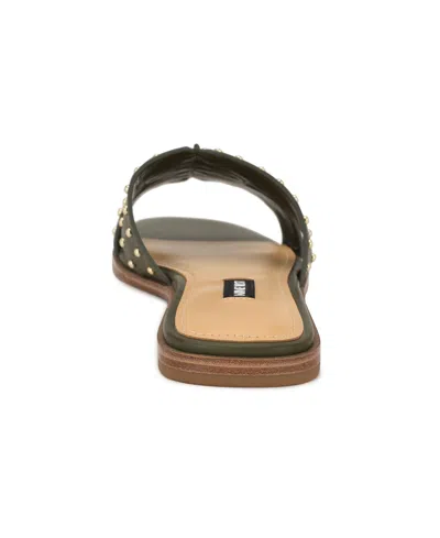 Nine West Women's Giny Cutout Flat Slide Sandals In Green