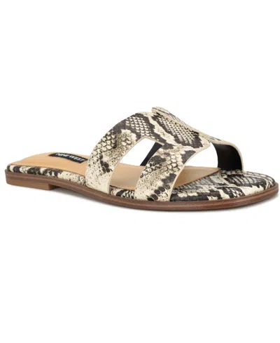 Nine West Women's Giny Cutout Flat Slide Sandals In Multi