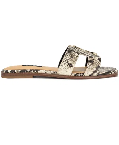 Nine West Women's Giny Cutout Flat Slide Sandals In Multi
