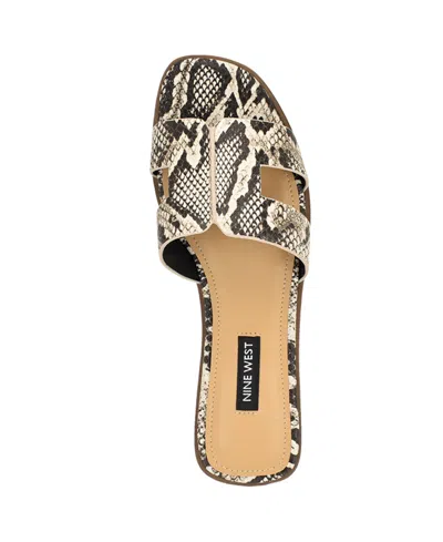 Nine West Women's Giny Cutout Flat Slide Sandals In Multi