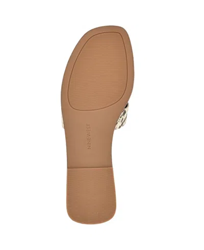 Nine West Women's Giny Cutout Flat Slide Sandals In Multi