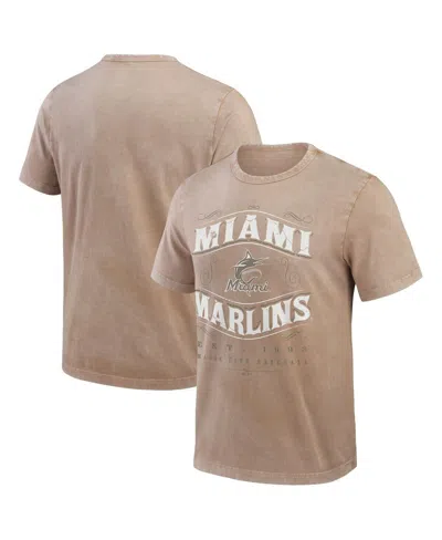 Fanatics Darius Rucker Collection By  Men's Tan Miami Marlins Sun Faded T-shirt In Brown
