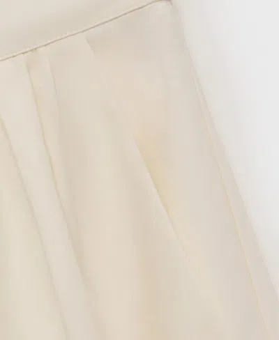 Mango Jupe Brodée Coton Blanc Cassé - Femme - 42 -  In White