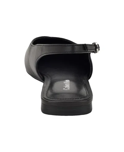 Calvin Klein Galiana Slingback Pointed Toe Flat In Black