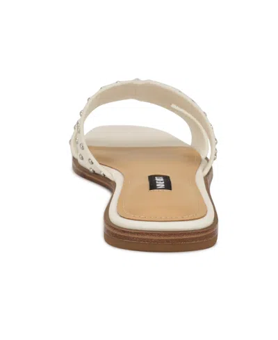 Nine West Women's Giny Cutout Flat Slide Sandals In White