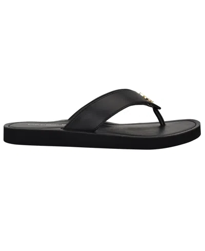 Calvin Klein Women's Jaimze Logo Thong Sandals In Black