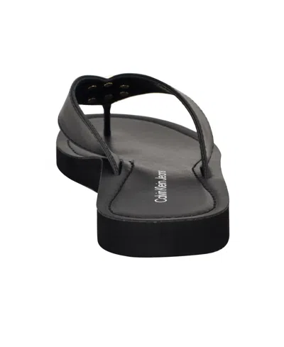 Calvin Klein Women's Jaimze Logo Thong Sandals In Black