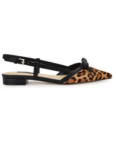 Nine West Women's Grean Pointy Toe Slingback Flats In Brown