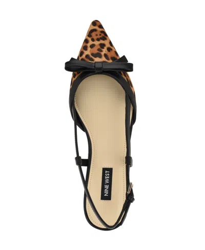 Nine West Women's Grean Pointy Toe Slingback Flats In Brown