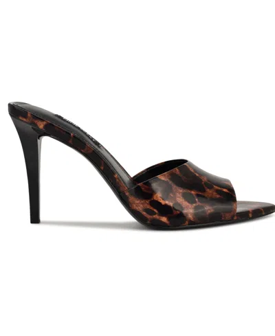 Nine West Women's Hather Slip-on Stiletto Sandals In Brown
