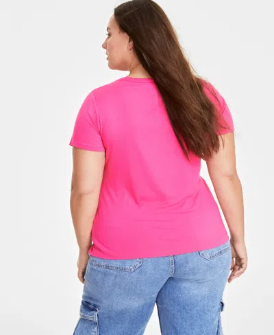 On 34th Women's Ribbed T-shirt, Xxs-4x, Created For Macy's In Pink