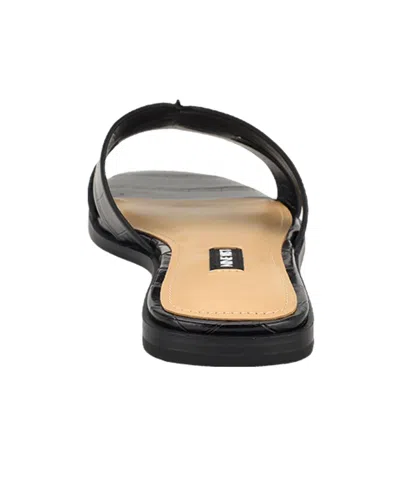 Nine West Women's Giny Cutout Flat Slide Sandals In Black