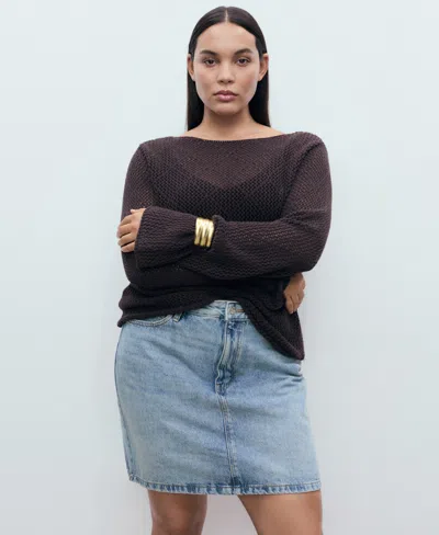 Mango Short Denim Skirt Medium Blue In Blue