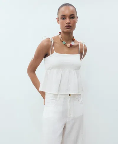 Mango Women's Straight-fit Cotton Pants In White