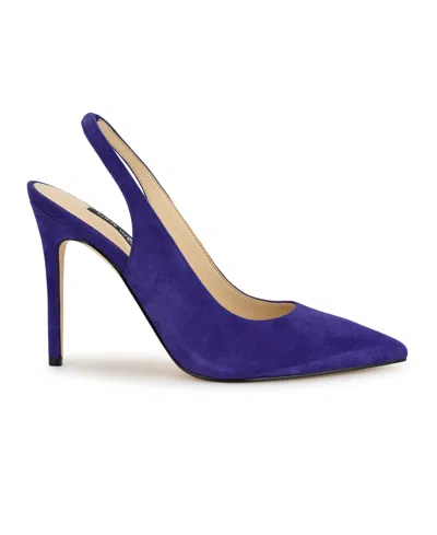 Nine West Women's Feather Slingback Stiletto Pumps In Purple