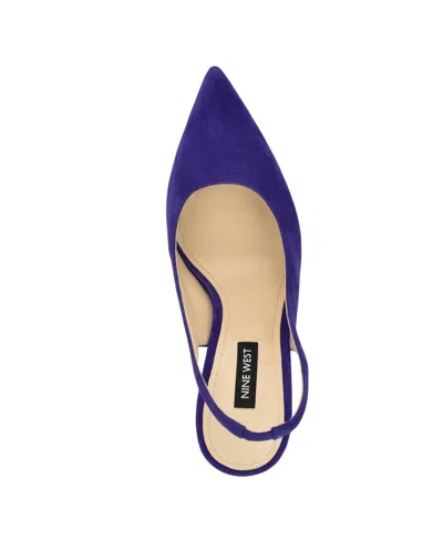 Nine West Women's Feather Slingback Stiletto Pumps In Purple