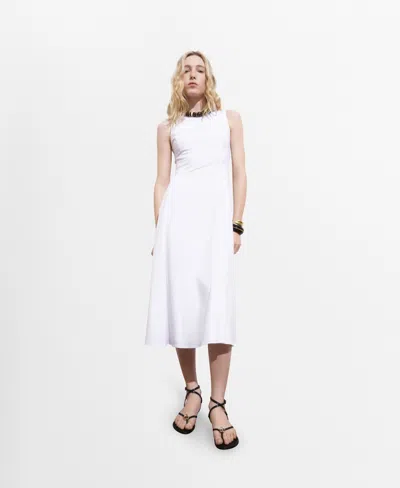 Mango Flared Midi-dress White In White