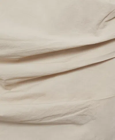 Mango Asymmetrical Strapless Top In Neutral