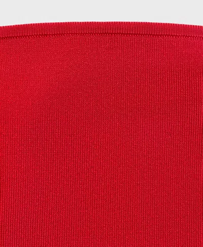 Mango Strapless Fitted Top Red In Red