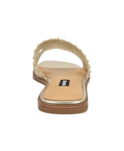 Nine West Women's Giny Cutout Flat Slide Sandals In Gold