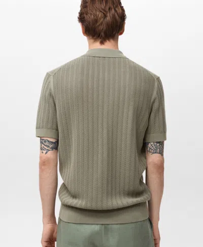 Mango Men's Cotton Structure Shirt In Green