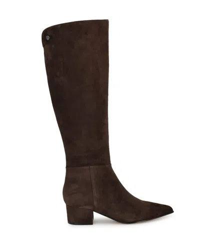 Nine West Women's Morgin Tall Pointy Toe Block Heel Boots In Multi