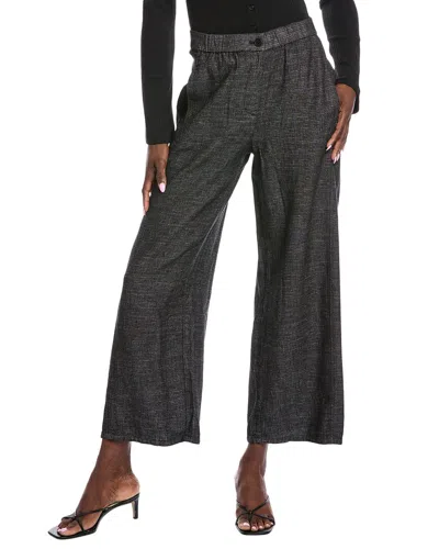 Eileen Fisher Cropped Wide-leg Hemp-organic Cotton Pants In Black