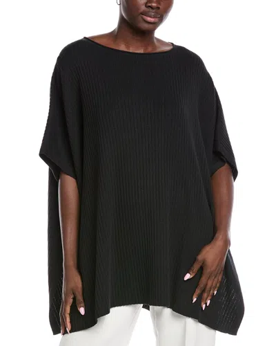 Eileen Fisher Bateau Neck Poncho In Black