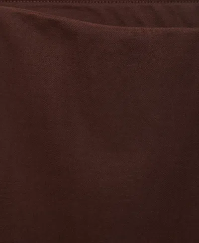 Mango Cropped Kick Flare Pants In Brown