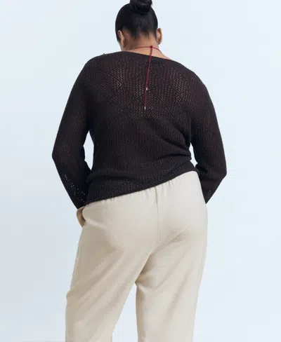 Mango Women's Drawstring Linen Pants In Sand