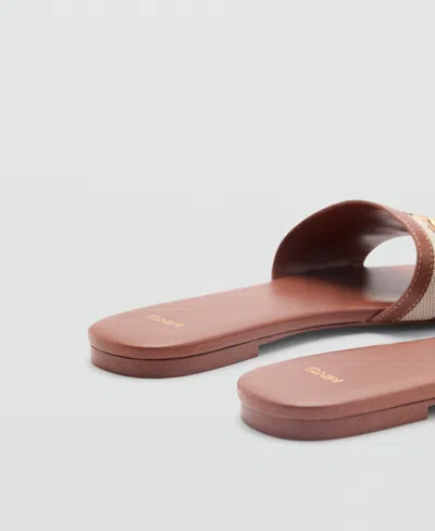 Mango Sandals With Buckle Strap Leather In Brown