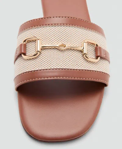 Mango Sandals With Buckle Strap Leather In Brown