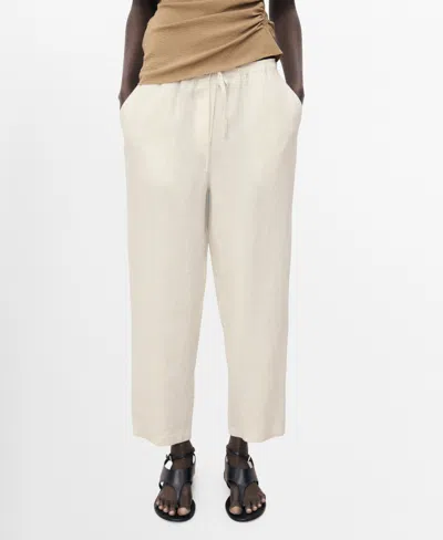 Mango Women's Drawstring Linen Pants In Multi
